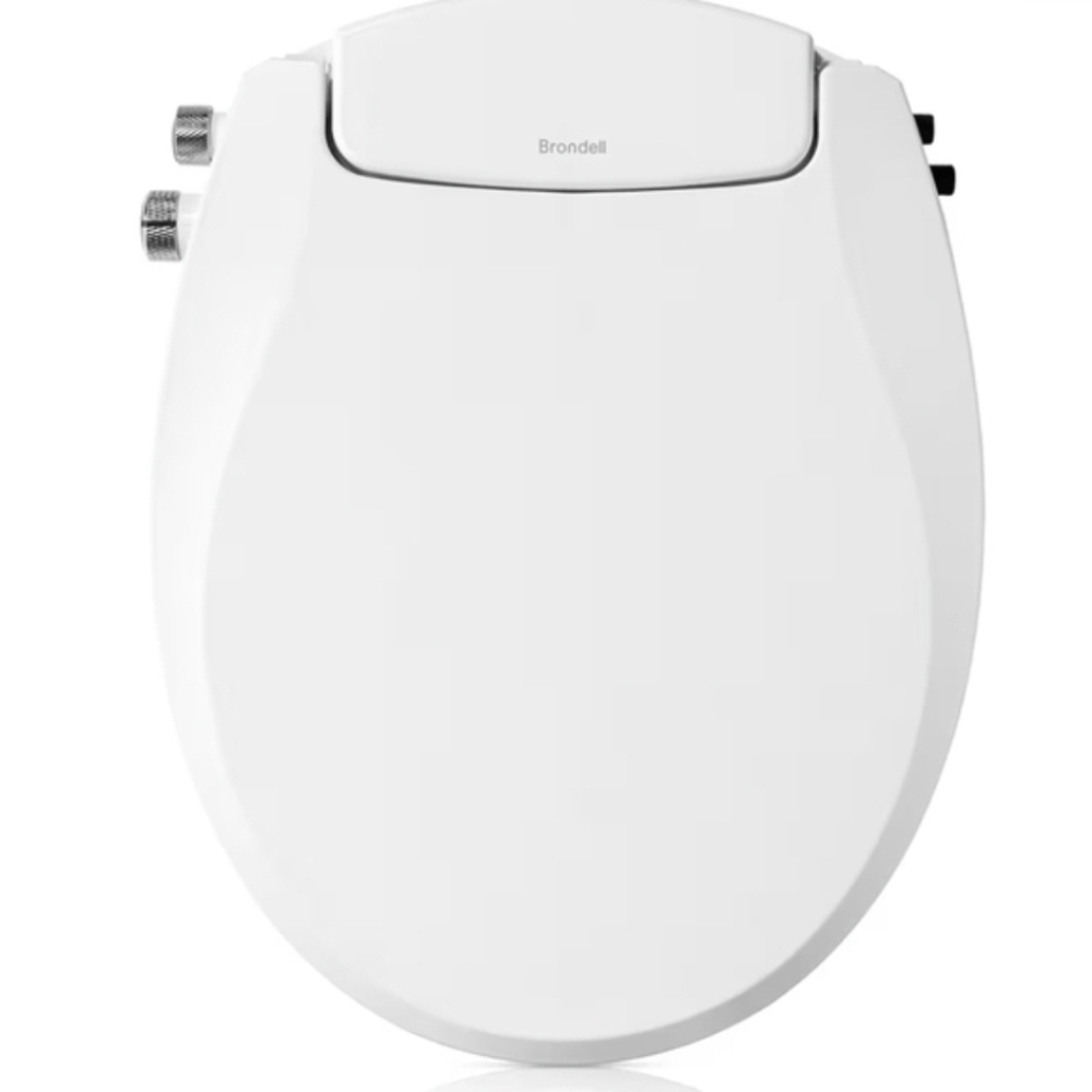 Brondell Swash S102 RW Bidet Toilet Seat, Non-Electric, Dual Temperature, Round